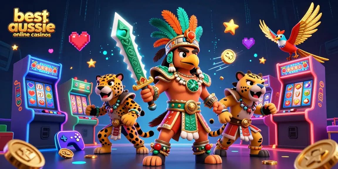 Experience the best aussie online casinos with dynamic characters in a vibrant gaming scene.