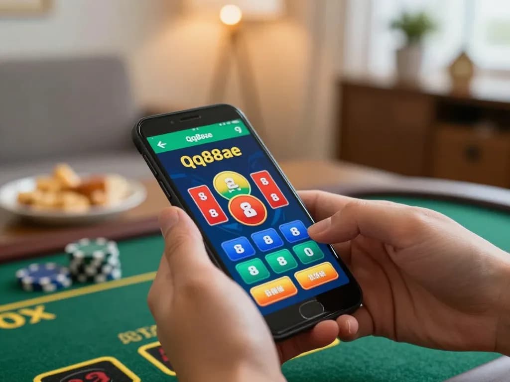 Engaging screen with qq88ae app during a live casino game, showcasing online gambling excitement