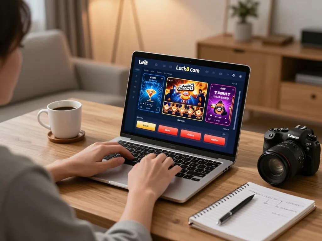 Engaging online gaming scene featuring a player on Luck8 com, highlighting strategic gaming moments.