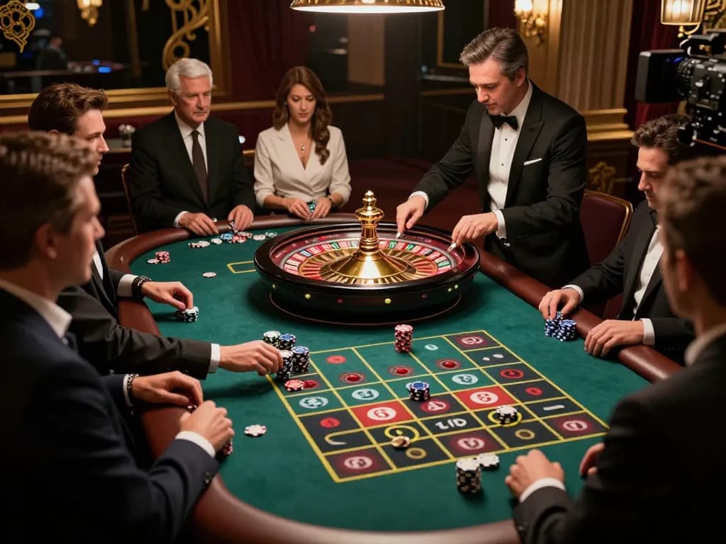 Engaging roulette gameplay scene demonstrating strategies at ngiyaw-ebooks casino table, capturing player excitement.