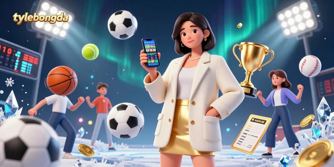 Experience the thrill of betting with tylebongda's latest sports app in a vibrant 3D scene.
