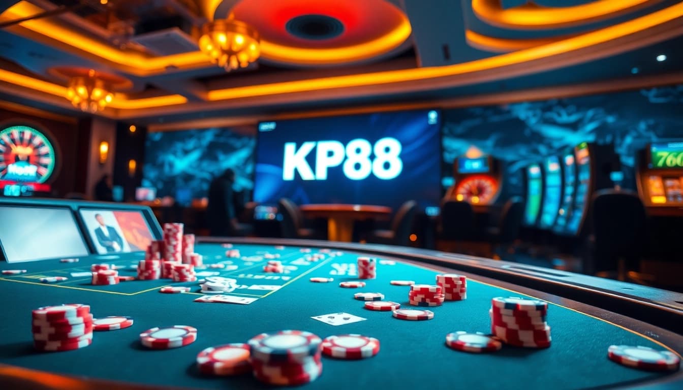Experience thrilling casino action with KP88's vibrant gaming tables and exciting betting atmosphere.