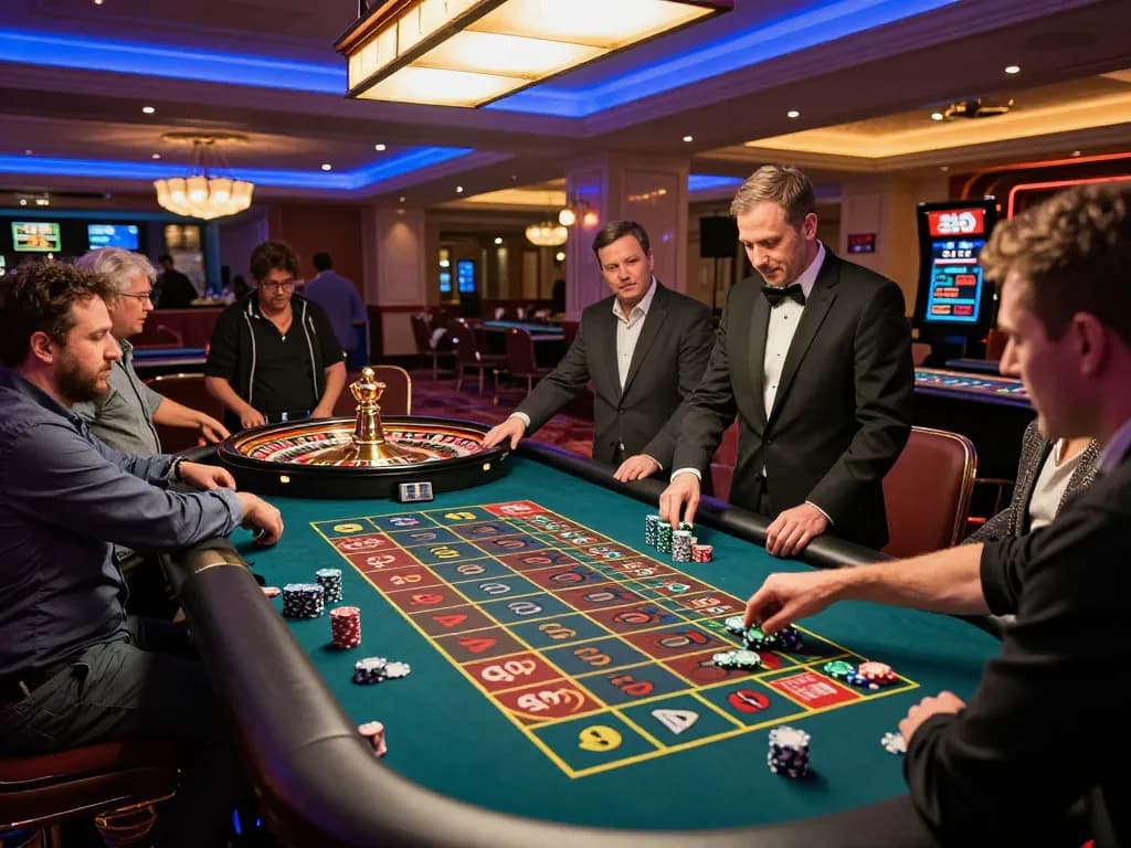Players enjoying a thrilling game of roulette at 999bet casino with vibrant atmosphere