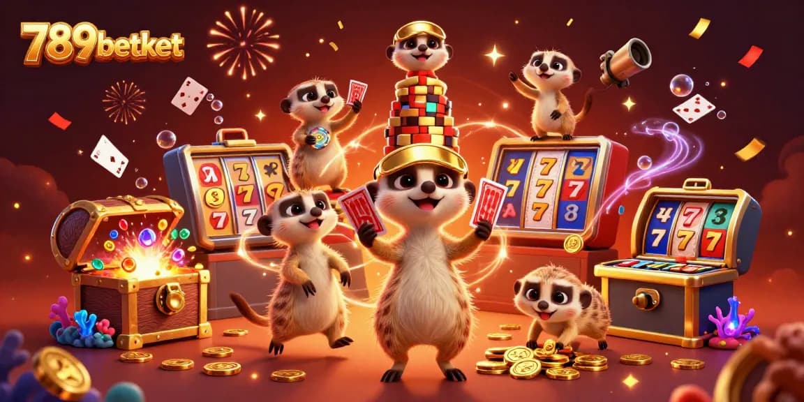 Experience the excitement of 789betket with a playful colony of meerkats running a lively casino.