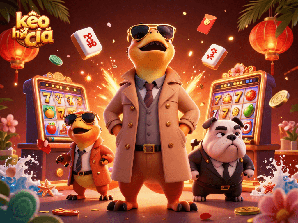 Engage with kèo nhà cái strategies in this vibrant casino scene featuring raptors in disguise.