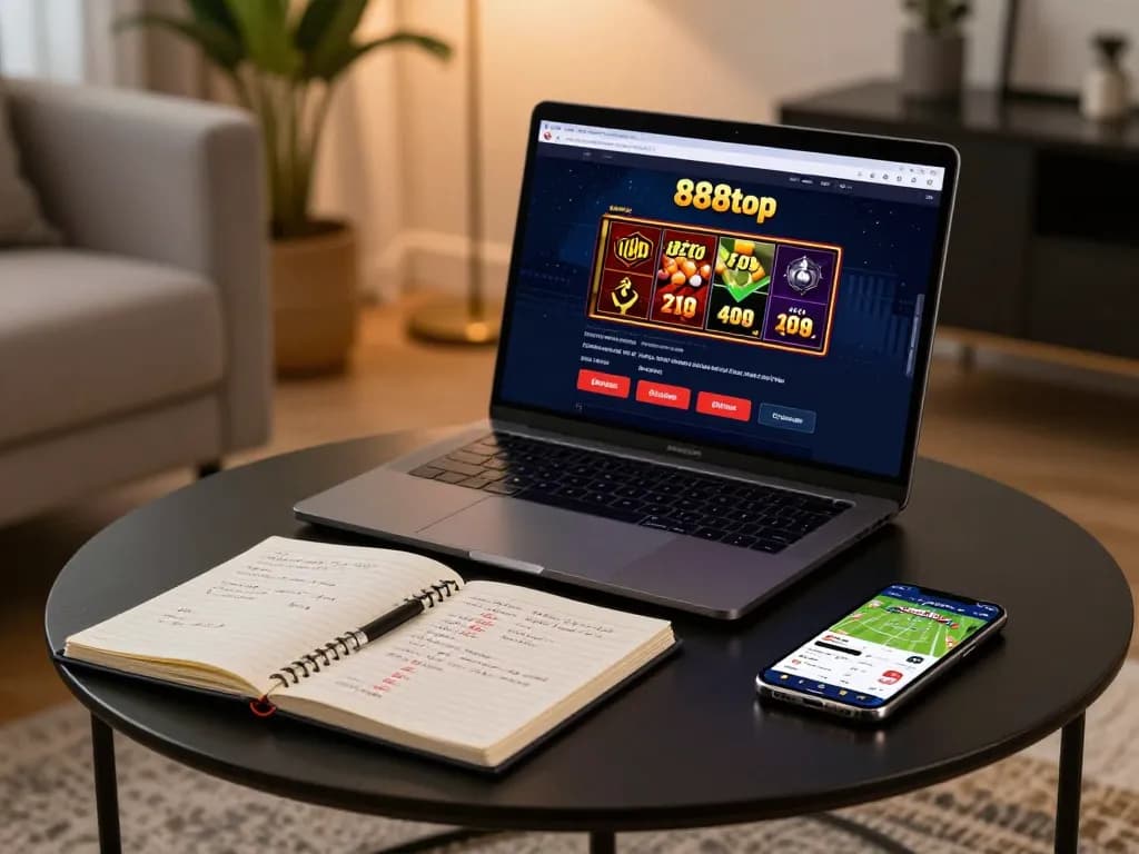Engaging with the 888top shop app for strategic online gambling from a cozy home setup.