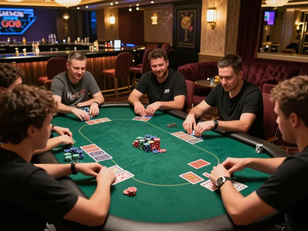 Players engaged in thrilling card games at Go8 club, showcasing excitement and strategic gameplay.