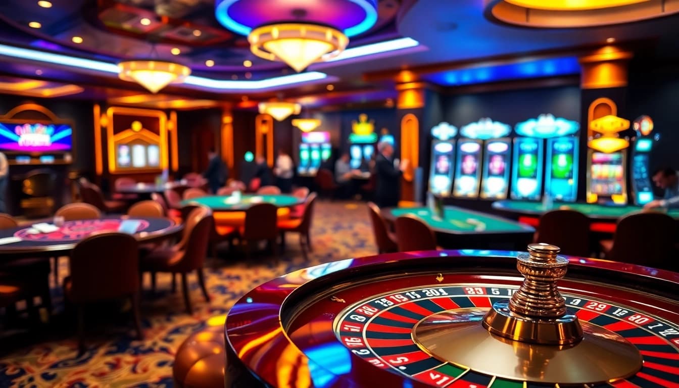 Casino experience at https://ok8386s.com/ with lively players and vibrant gaming tables.
