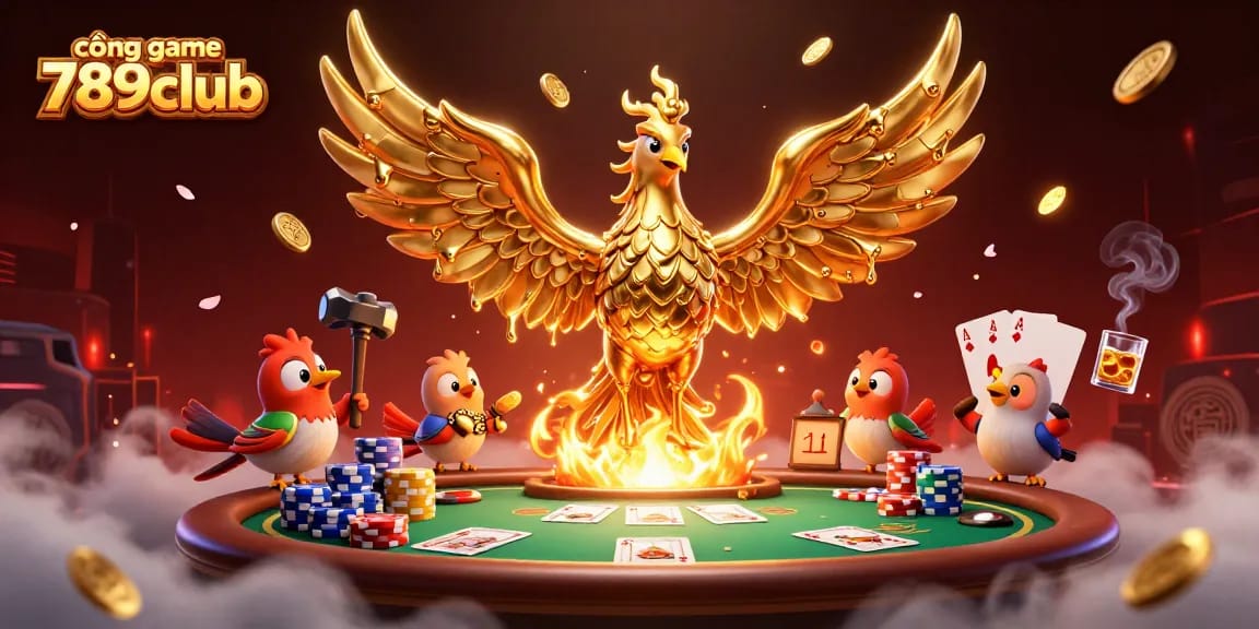 Experience the thrill at cổng game 789club with a dazzling 3D casino scene featuring dynamic characters and game elements.
