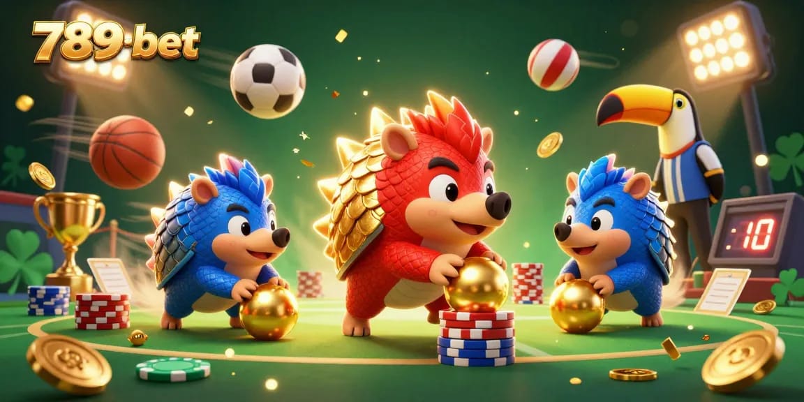 Join the action at 789 bet with dynamic pangolins bowling through poker chips in an exciting casino scene.