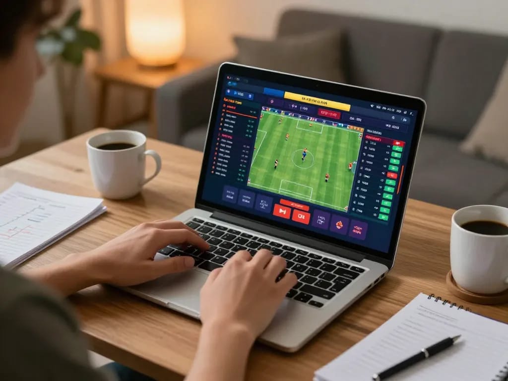 Engaging in sports betting on zbett during an immersive home gaming session
