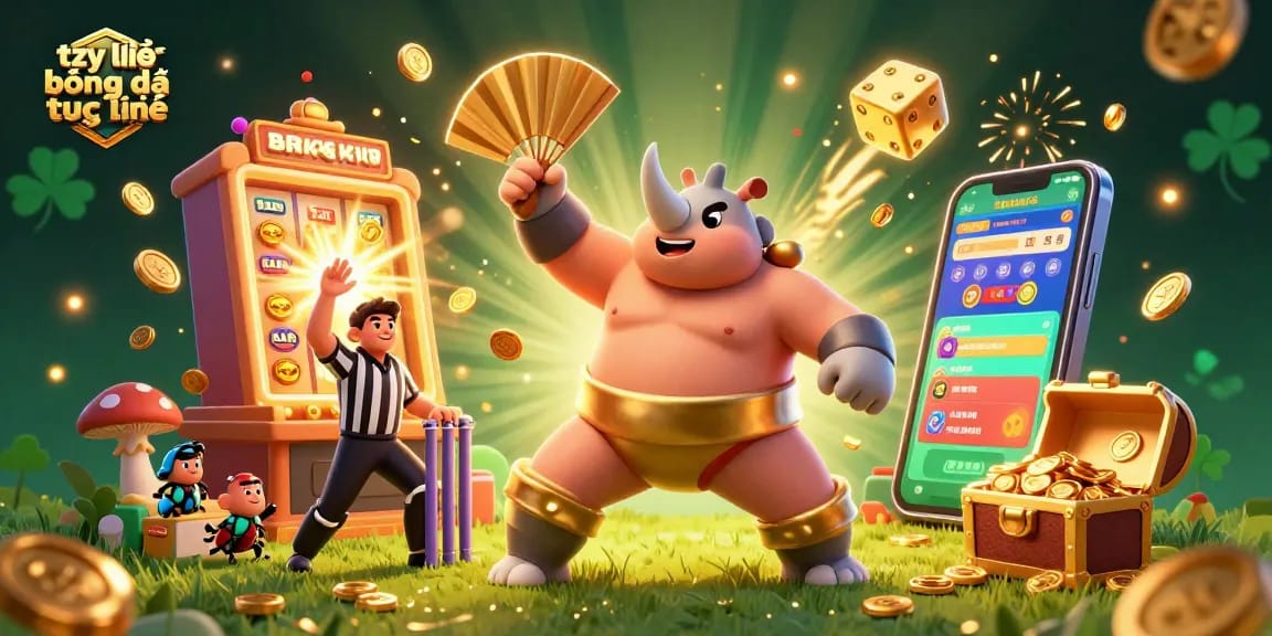 Experience the excitement of tỷ lệ bóng đá trực tuyến featuring a lively sports betting scene with beetle champions and live betting elements.