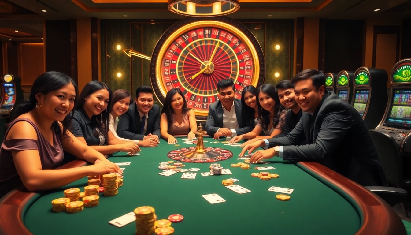 High-stakes poker action at an elegant 888b casino with vibrant roulette and shimmering chips.