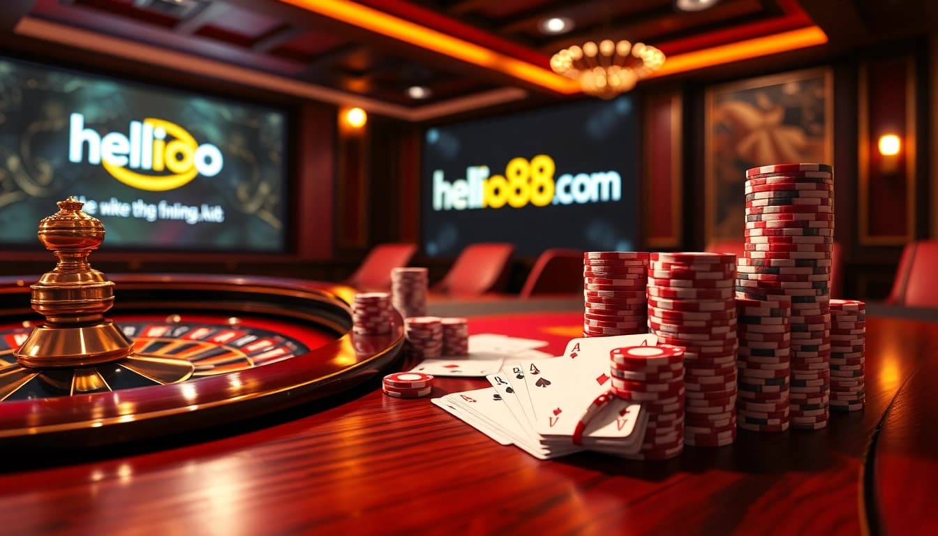 Engage with the thrilling atmosphere of hello88 com as you try your luck at the roulette table.
