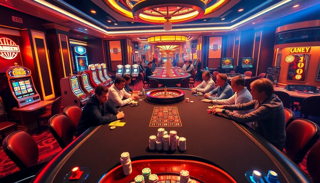 Experience the thrill of betting at 8kbet1 with luxury casino features like poker tables and roulette wheels.