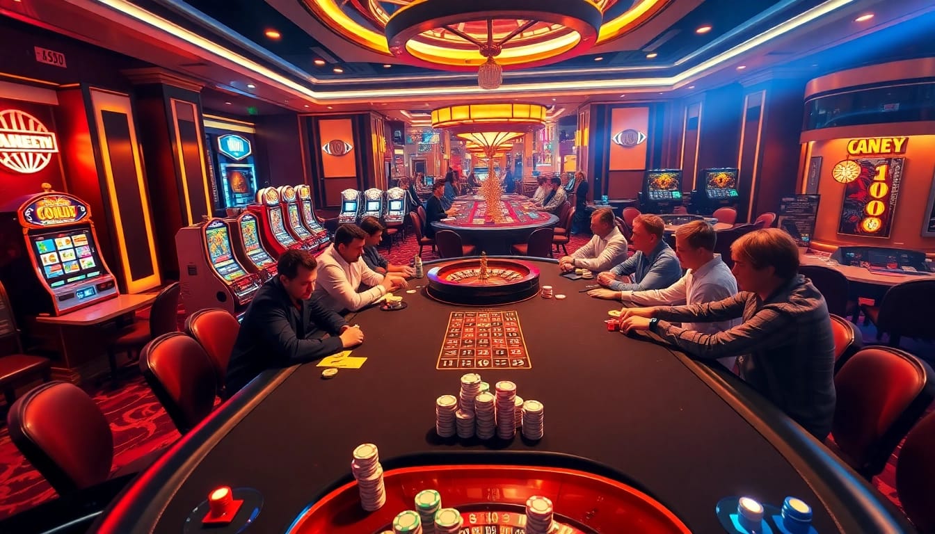 Experience the thrill of betting at 8kbet1 with luxury casino features like poker tables and roulette wheels.