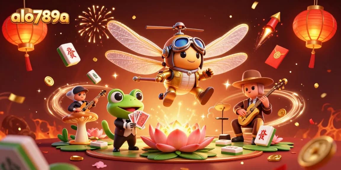 Get immersed in the excitement of alo789a with a frog croupier and a lively casino scene.