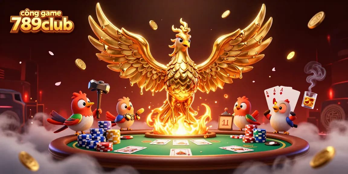 Experience the thrill at cổng game 789club with a dazzling 3D casino scene featuring dynamic characters and game elements.