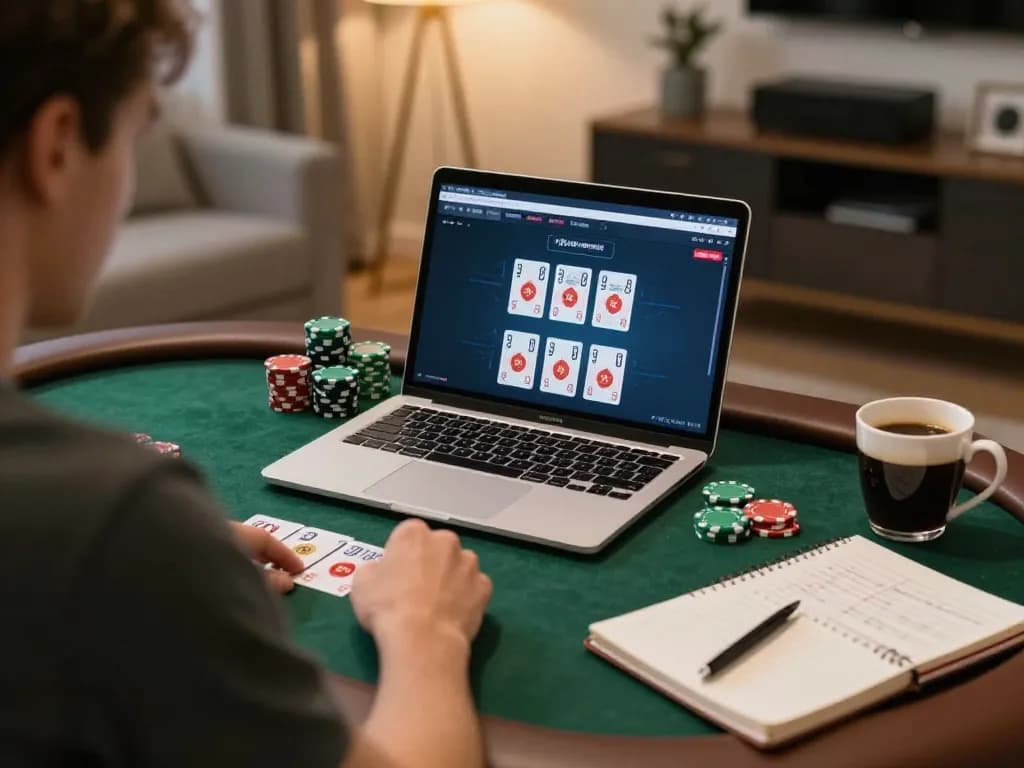 79 king player strategizing during a home poker session, focused on winning tactics and gameplay