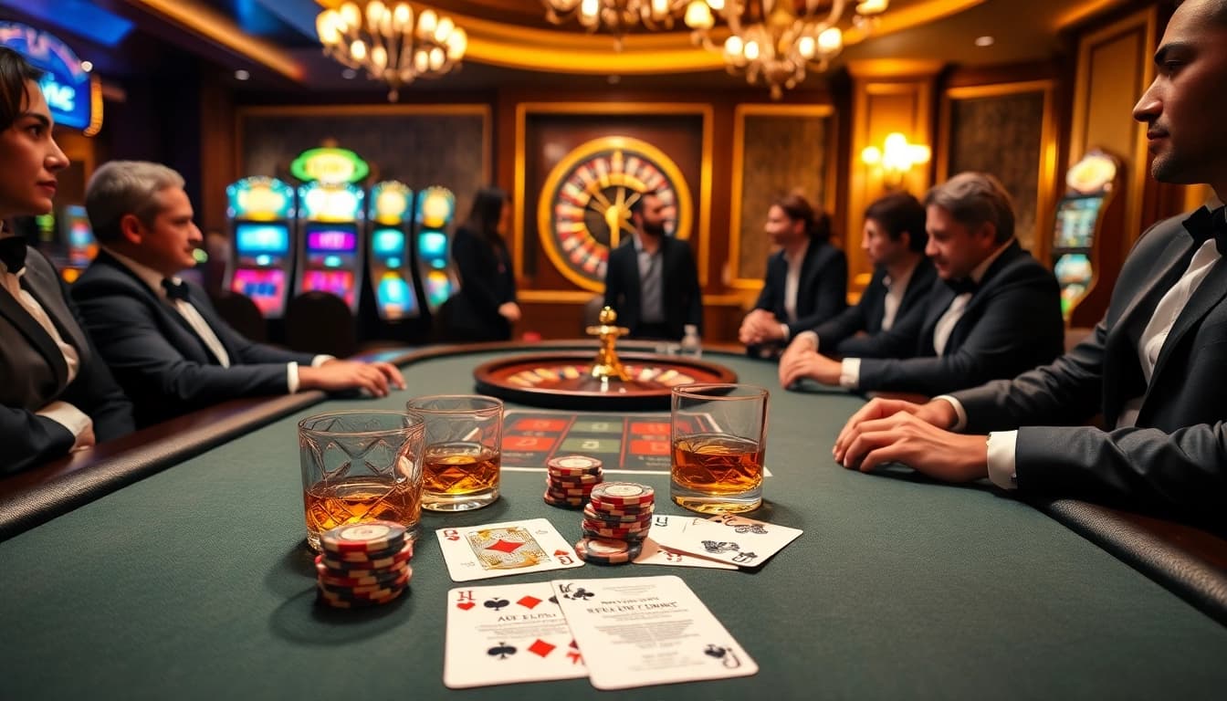 Experience high-stakes poker action at x88com with vivid poker chips and elegant cards.
