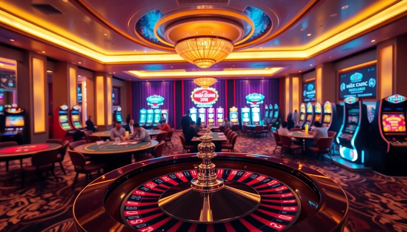 Experience the luxury and excitement of nhà cái uy tín ở việt nam in a vibrant casino atmosphere.