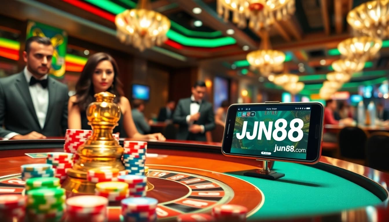 Experience the thrill of gaming at jun88.com with vibrant roulette tables and colorful chips.