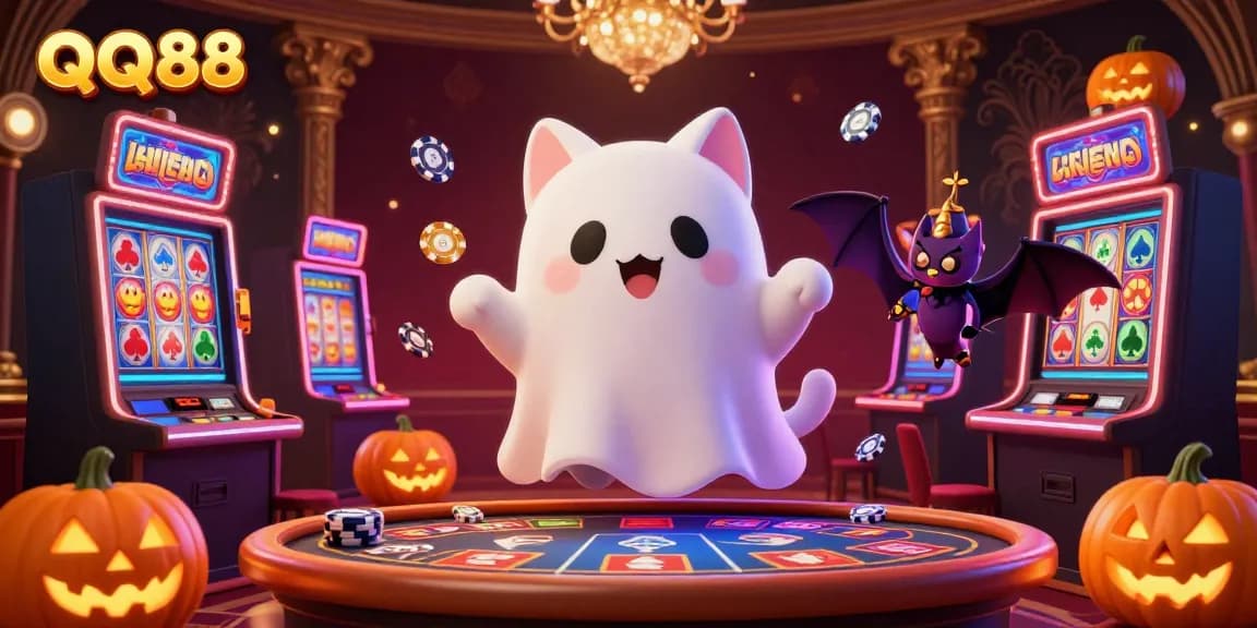Experience thrilling gameplay at QQ88 with vibrant 3D casino characters in a lively gaming scene.