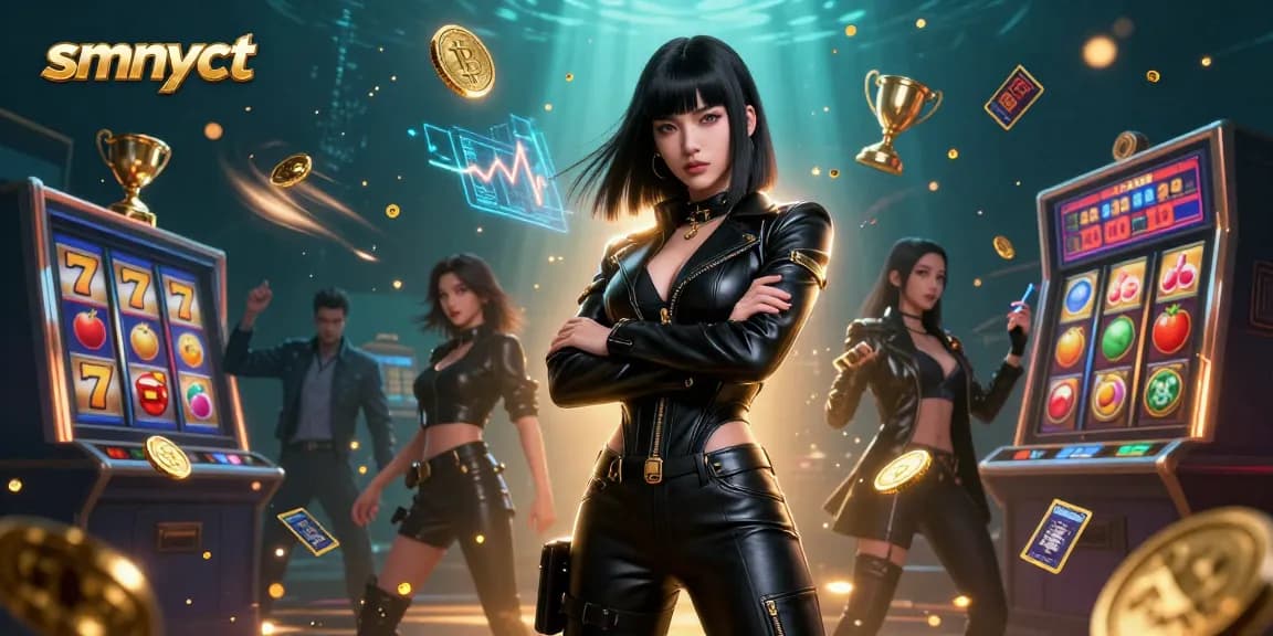 Play exciting casino games with smnyct's engaging and dynamic promotional illustration.