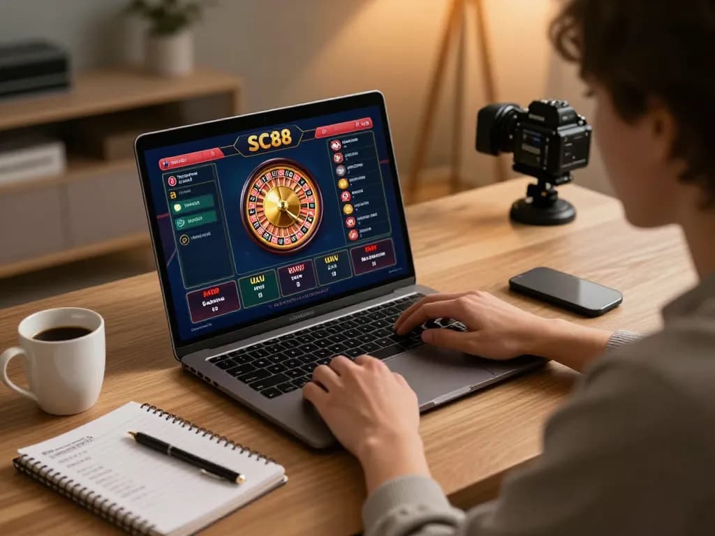 Experience the excitement of SC88 casino gaming on a laptop, showcasing immersive gameplay.