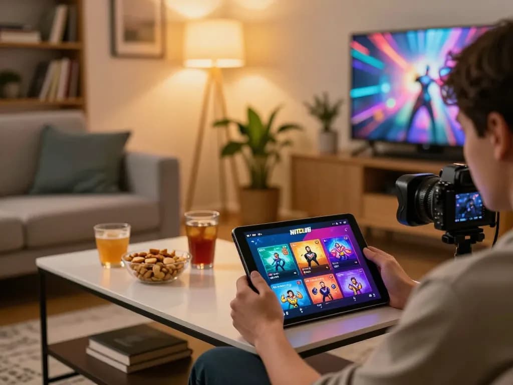Engage in thrilling gameplay as you tải hitclub on your tablet in a cozy home environment.