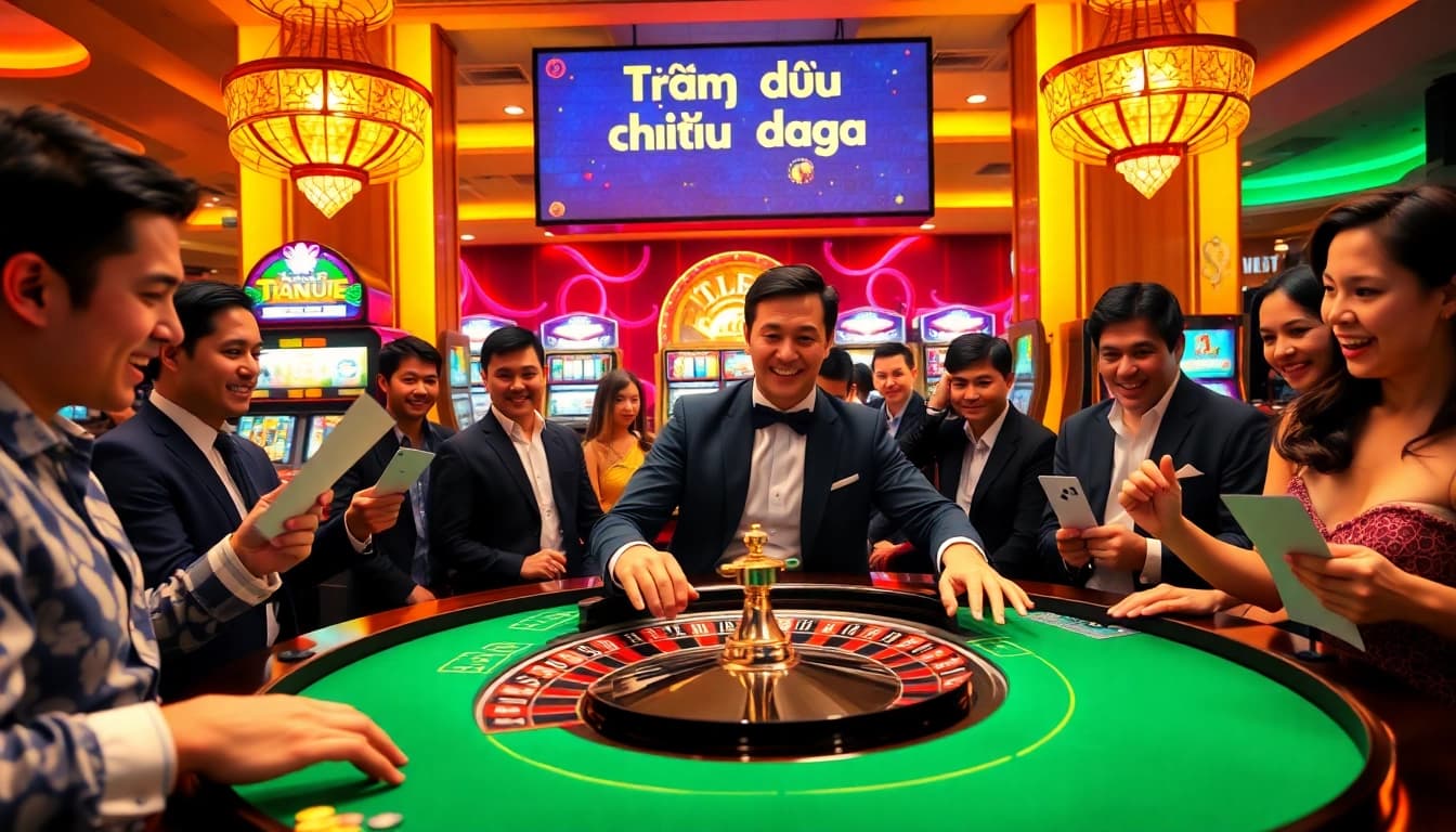 Engaging scene of players at a roulette table, related to Trang chu daga online gaming experience.