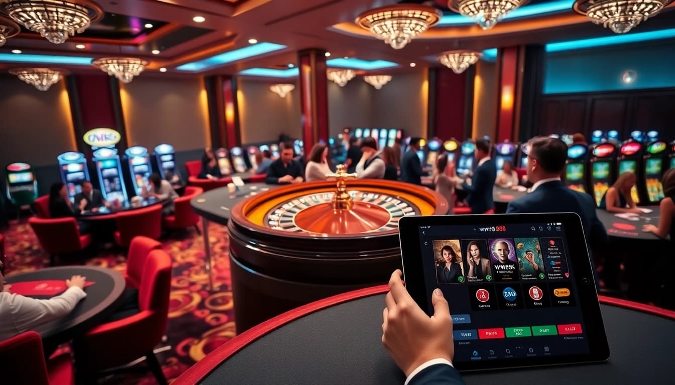 Experience thrilling gaming excitement at ww88 with vibrant casino tables and players.