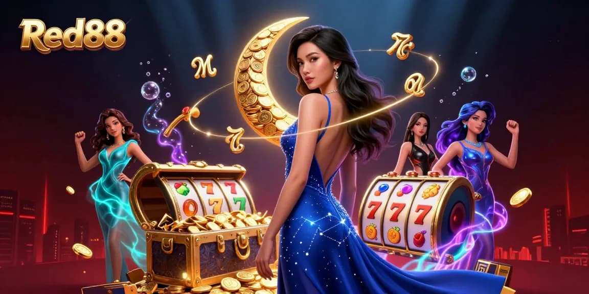Engage with thrilling casino experiences at Red88 featuring elegant symbols of luck and fortune.