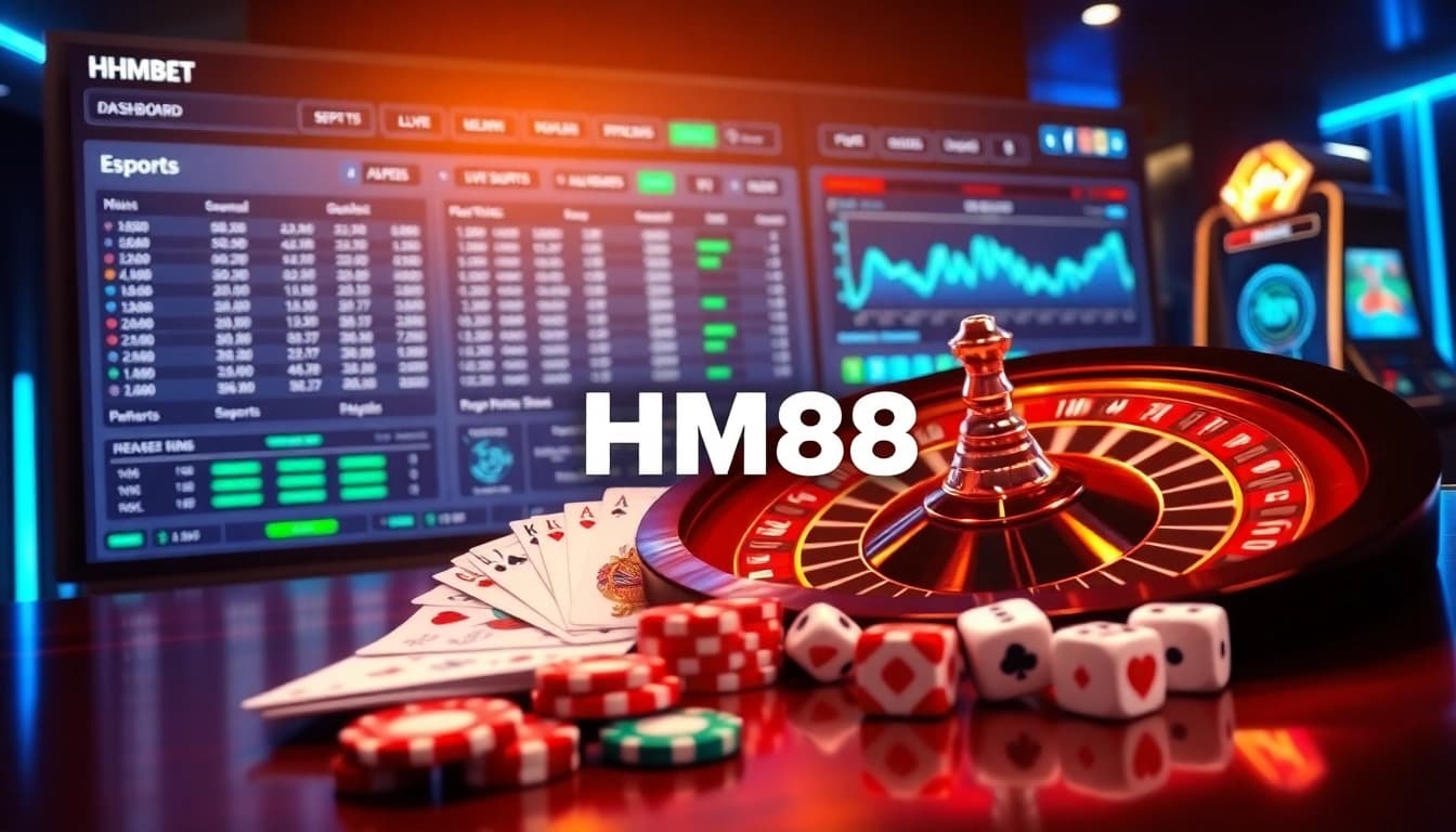 Experience intense HM88 BET action with live odds, poker chips, and high-end slot gameplay