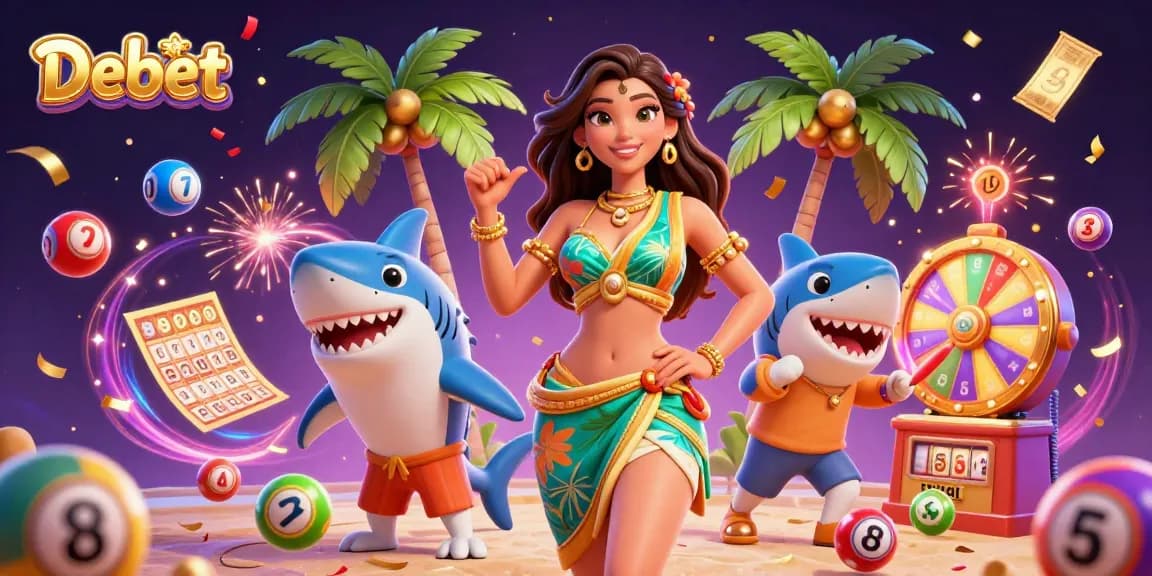 Experience thrill with Debet's vibrant lottery action, featuring animated characters and dynamic game elements.