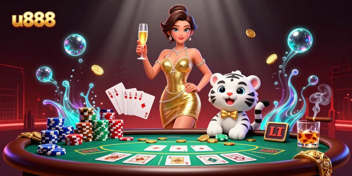 Experience excitement at u888 with a glamorous scene of casino action and winning moments.