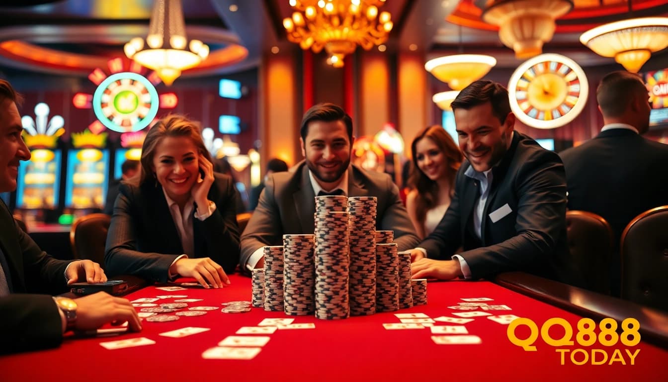 Experience thrilling gameplay at QQ88 Today with intense poker strategy and vibrant casino atmosphere.