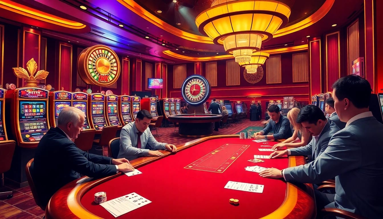 Experience the thrill of gaming at MM88.COM with dynamic casino tables and vibrant slot machines.