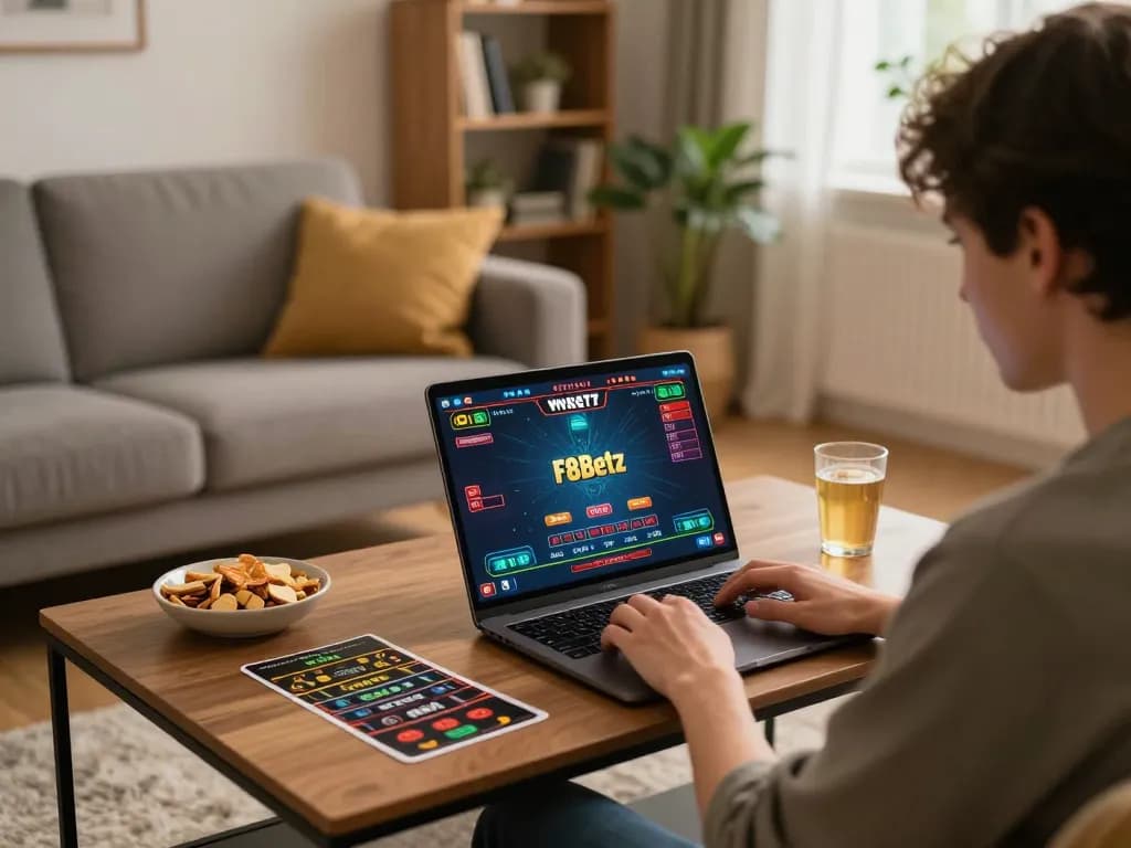 Engage in thrilling gameplay on F8Betz with a cozy home setting, showcasing strategic online gaming.