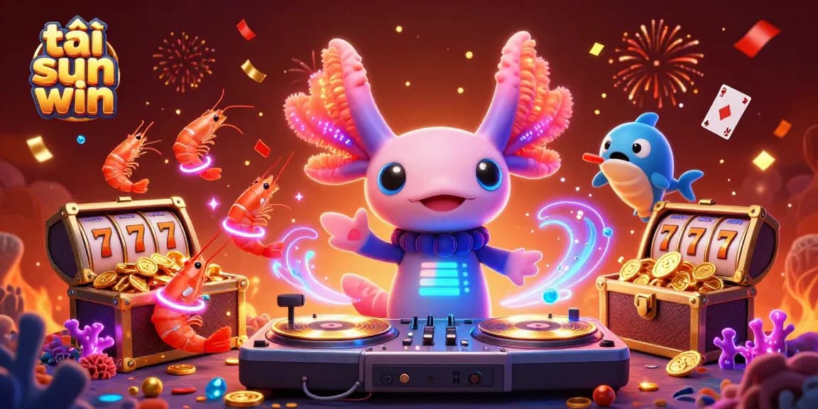 Play and win big while enjoying the vibrant 3D scene of tải sun win, featuring casino game elements.