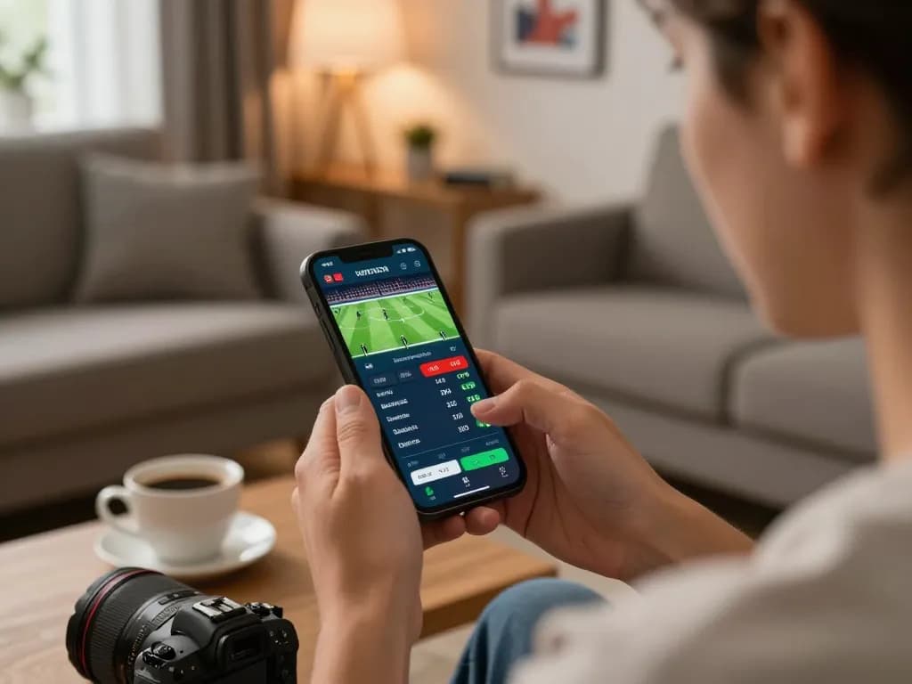 Engaging sports betting moment with tylekeonhacai88 app displayed for real-time odds