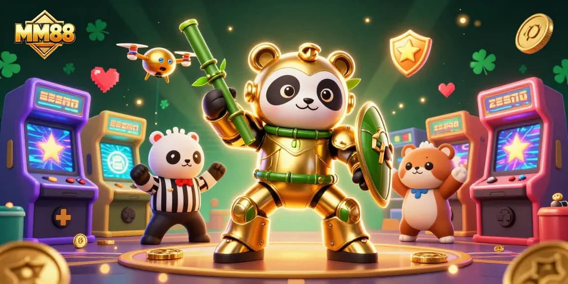 Engage in MM88's thrilling arcade-style casino games with vibrant characters and unique elements.
