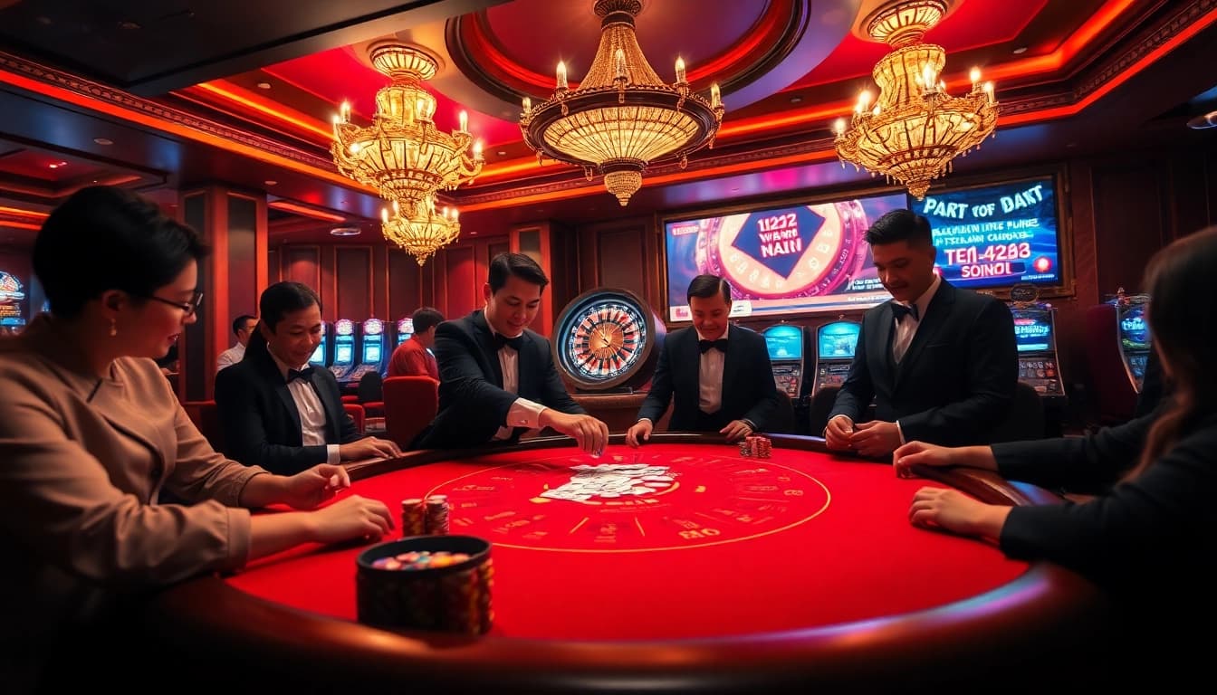 Join the excitement at https://tg88-vn.jpn.com/ with players at a luxurious poker table.