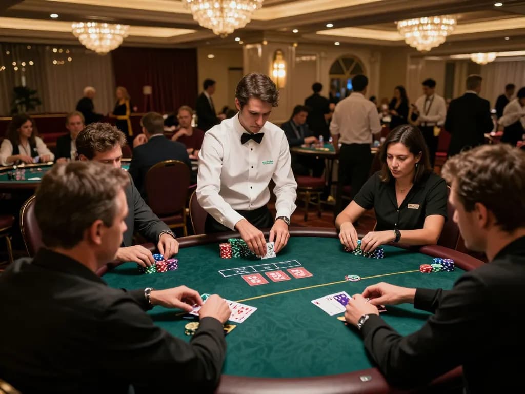 High-energy poker game scene at TG88 lừa đảo casino, showcasing players engaged and chips stacked.