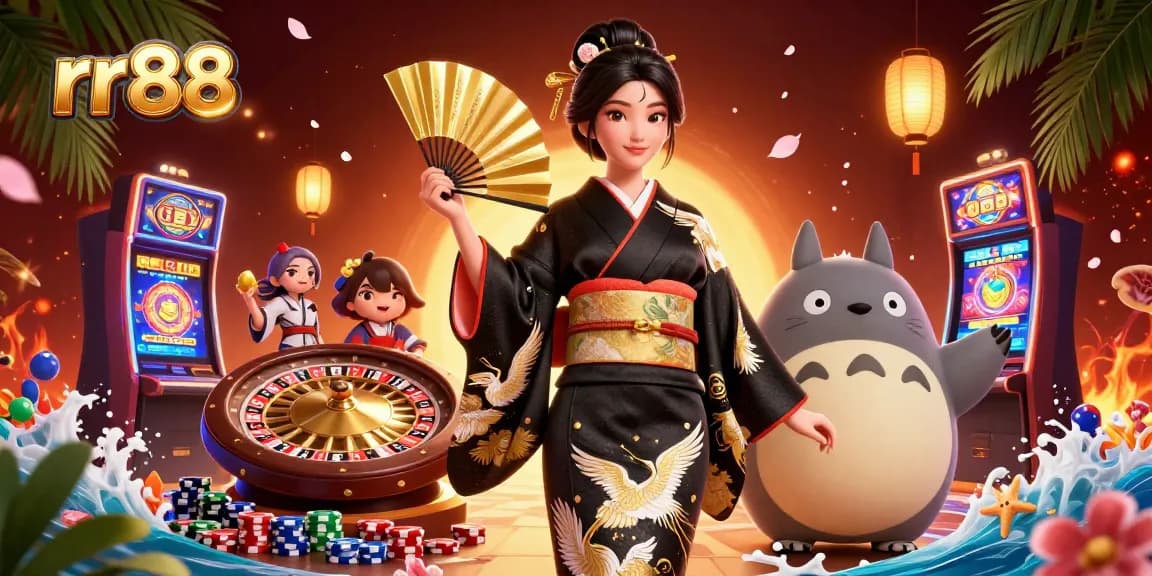 Experience thrilling casino action at rr88, showcasing Asian culture and vibrant gaming elements.