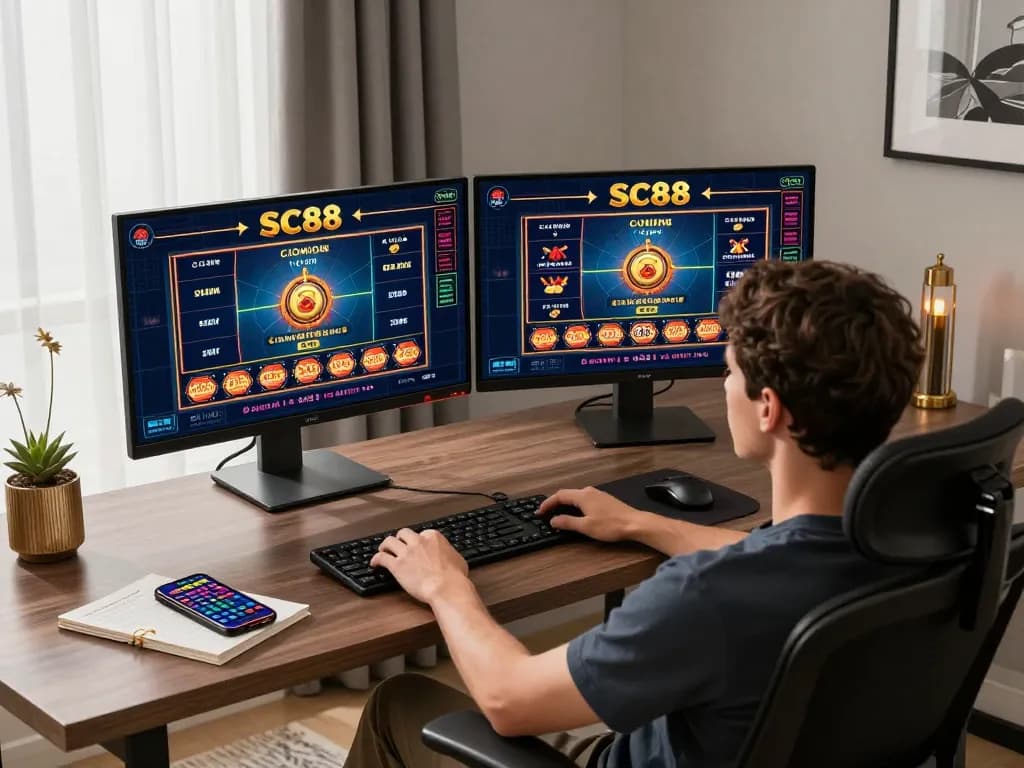 Enjoying online gameplay at SC88 Com, a modern setup for strategic betting and casino gaming