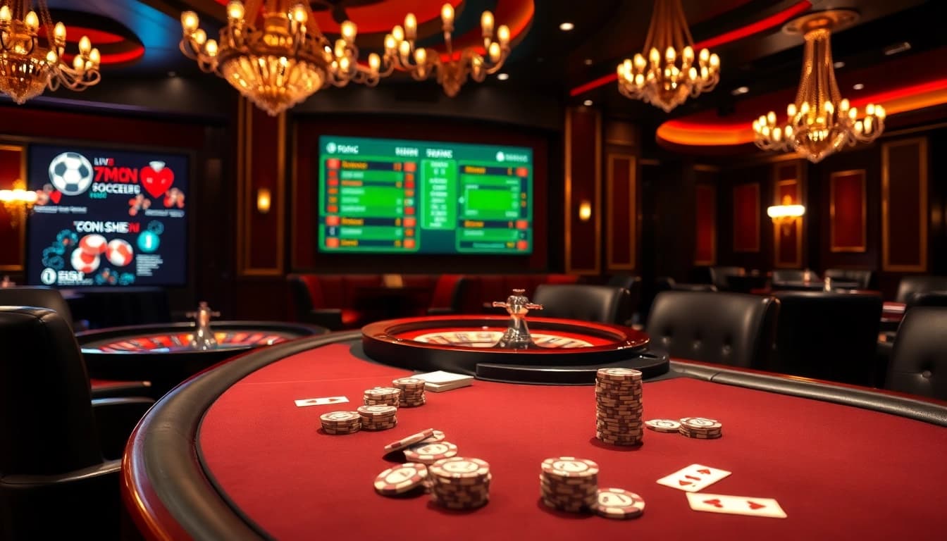 Engage with exhilarating gambling experiences at 7mcn featuring sleek poker tables and roulette wheels.