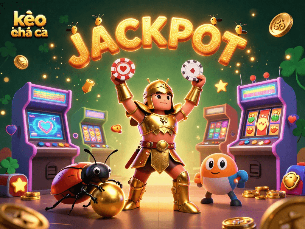 Join the fun with kèo nhà cái as the beetle champions lift poker chips amidst vivid casino elements.