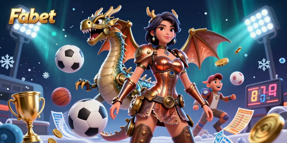 Experience the dynamic betting thrills of Fabet with engaging sports elements and vibrant visuals.