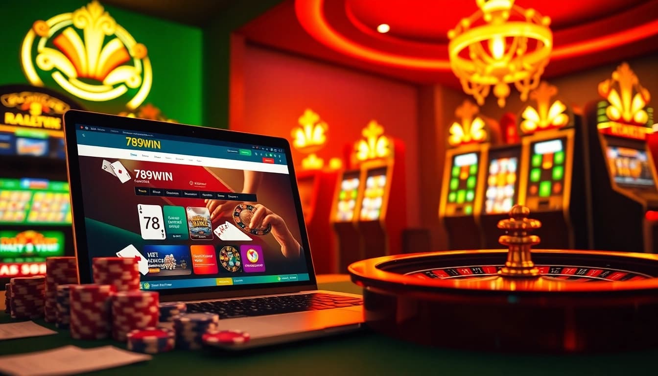 Experience the excitement of online betting at trang chủ 789win with poker chips and casino elements.